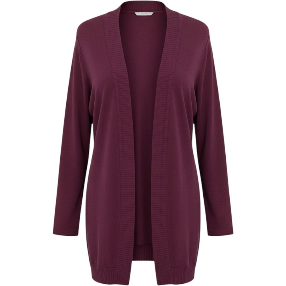 J. Jill Wearever Collection Burgundy Plum Open Front Cardigan XL Rayon Blend - Picture 1 of 6